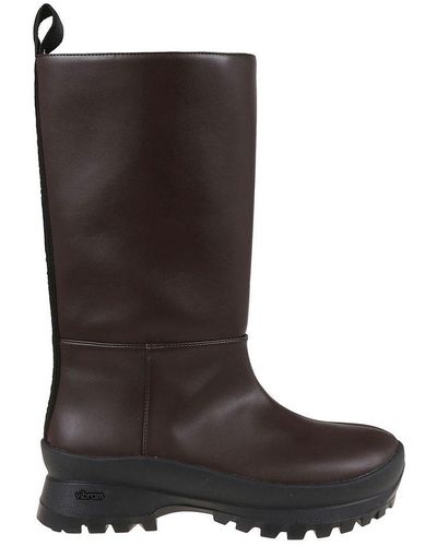 Stella McCartney Rounded-toe Slip On Boots - Brown