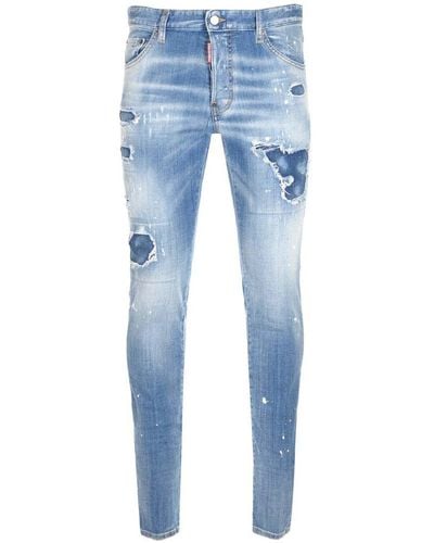 DSquared² Cool Guy Logo Detailed Jeans - Blue