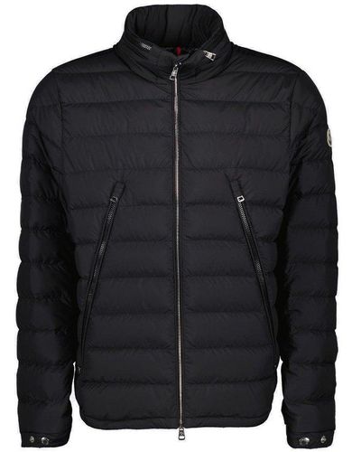 Moncler Zip-up Quilted Jacket - Black