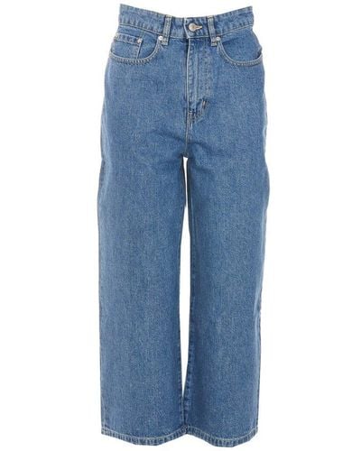 KENZO Sumire Wide-leg Cropped Jeans - Blue