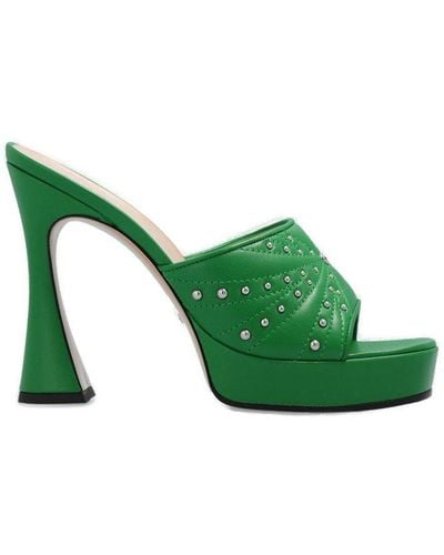 Gucci Studded Mules - Green
