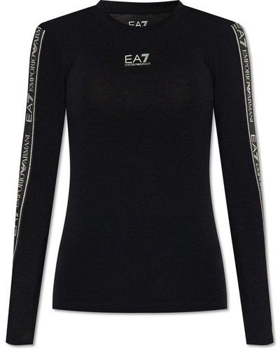 EA7 T-shirt With Long Sleeves - Black