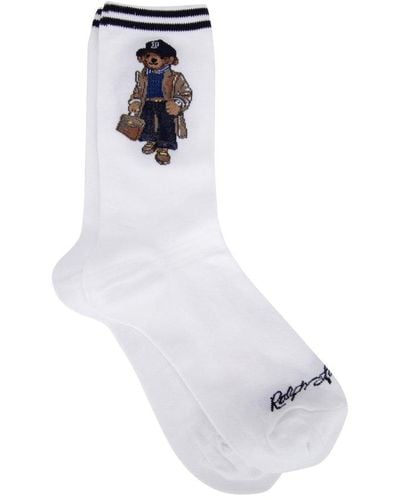Polo Ralph Lauren Polo Bear Stretched Socks - White
