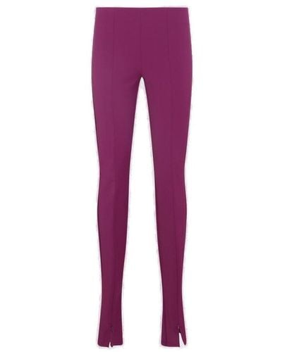 Sportmax Cut-out Detailed Straight Leg Pants - Purple