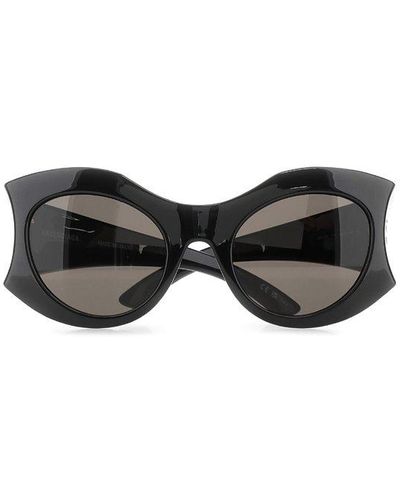 Balenciaga Hourglass Round Sunglasses - Black
