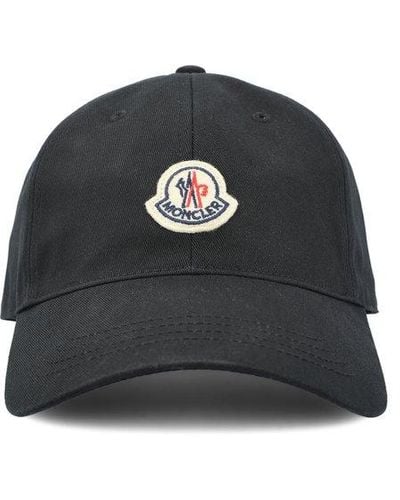 Moncler Gabardine Logo Patch Baseball Cap - Black