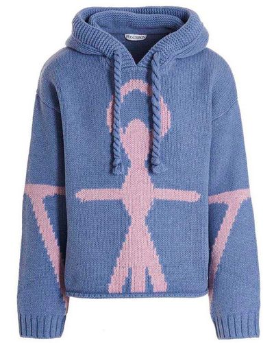 JW Anderson Anchor Hooded Sweater - Blue