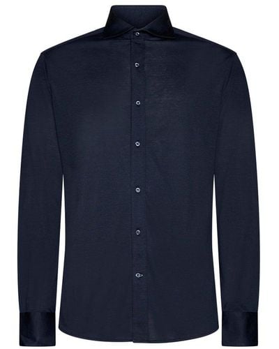 Brunello Cucinelli Long-sleeved Button-up Shirt - Blue