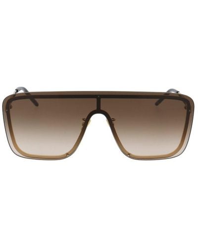 Saint Laurent Shield-frame Sunglasses - Brown