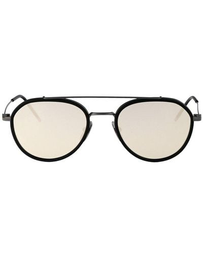 Thom Browne Eyewear Round Frame Sunglasses - Brown