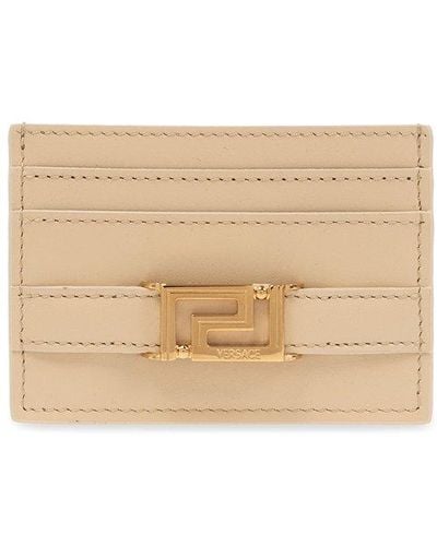 Versace Leather Card Holder - Natural