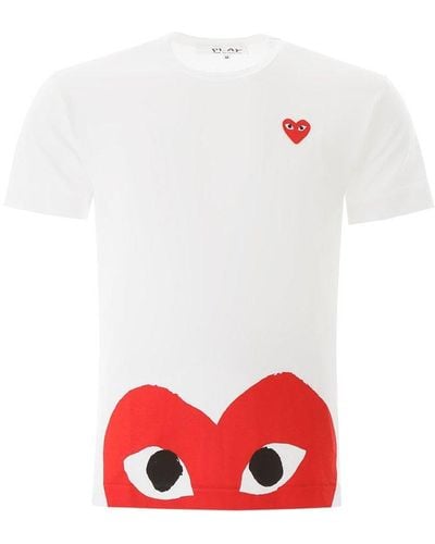 COMME DES GARÇONS PLAY Heart-printed Crewneck T-shirt - Red