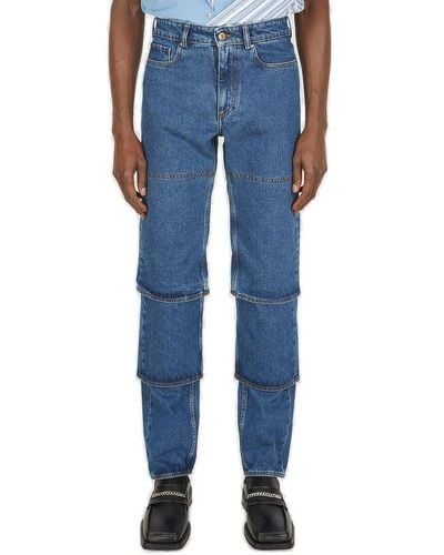Y. Project Multi Cuff High Rise Jeans - Blue