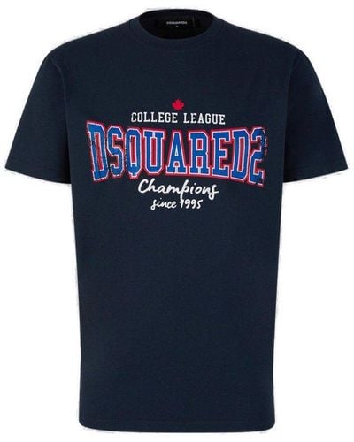 DSquared² Logo-printed Crewneck T-shirt - Blue