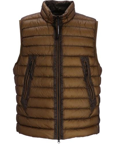 C.P. Company D.d. Shell goggle Down Gilet - Brown