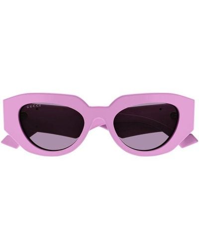 Gucci Geometric Frame Sunglasses - Purple