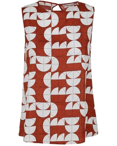 Max Mara All-over Patterned Crewneck Top - Red