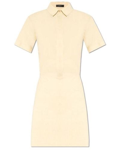 Theory Dress With Collar, - White