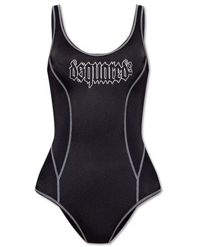 DSquared² Gothic One Piece Swimsuit - Black