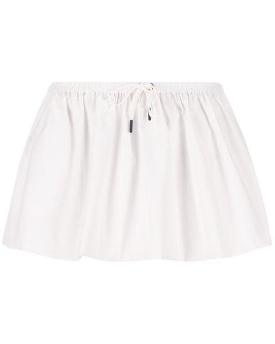 Miu Miu Elasticated Drawstring Waistband Skirt - White