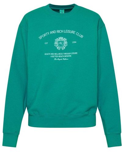 Sporty & Rich Green Cotton Water Sweatshirt