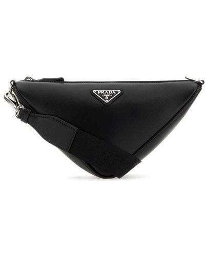 Prada Triangle Shoulder Bag - Black