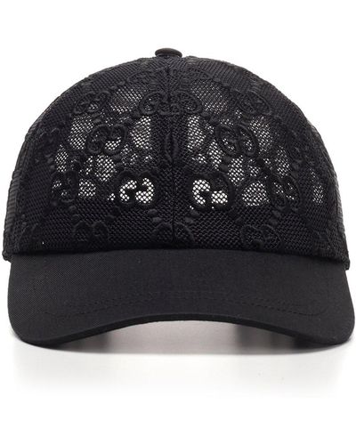 Gucci GG Embroidered Cotton Lace Baseball Cap - Black