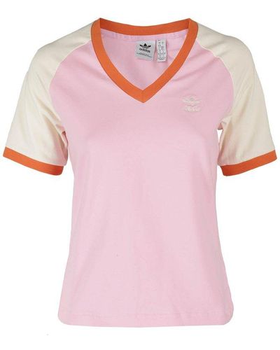 adidas Originals Cali V-neck T-shirt - Pink