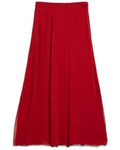 Max Mara Tundra Pleated Skirt - Red