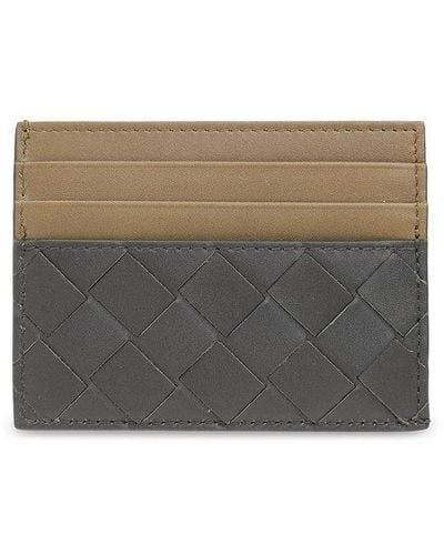 Bottega Veneta Leather Card Case - Grey
