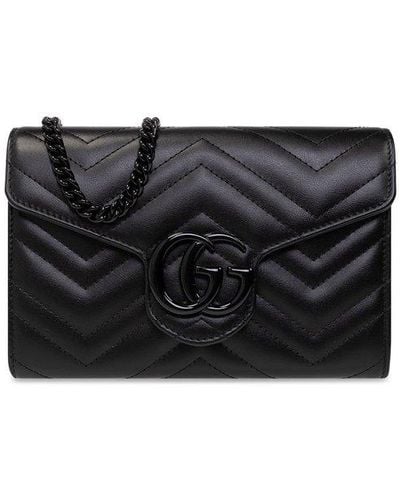 Gucci 'GG Marmont Mini' Wallet On Chain, - Black