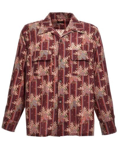 Needles All-over Motif Printed Long-sleeved Shirt - Red