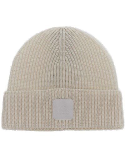 C.P. Company Logo Patch Knitted Beanie - Grey