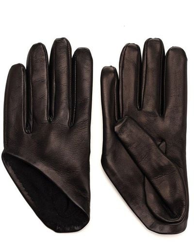 Alexander McQueen Logo-engraved Knuckle-duster Detailed Gloves - Black