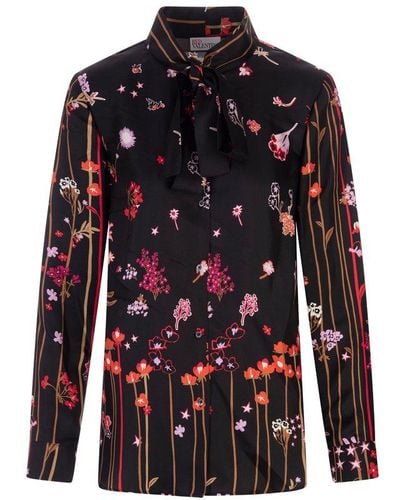 RED Valentino Red Pussy-bow Long-sleeved Blouse