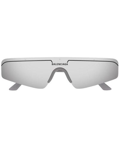 Balenciaga Ski Rectangular Frame Sunglasses - Grey