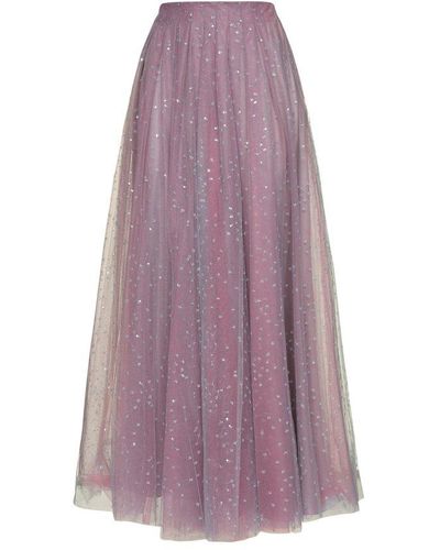 Giorgio Armani Sequinned Tulle Maxi Skirt - Pink