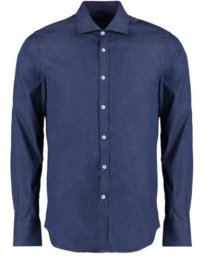 Canali Stretch Cotton Shirt - Blue