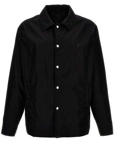 Givenchy 4g Plaque Long-sleeved Shirt - Black