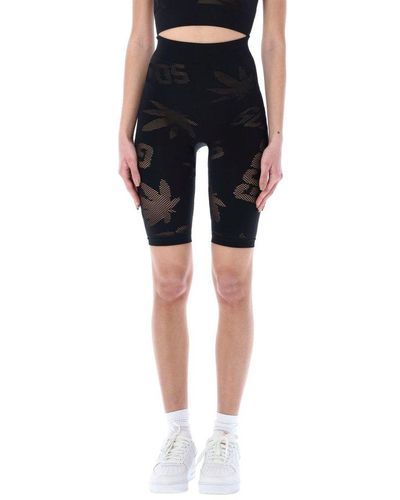 Gcds Mary Grid Cyclist Shorts - Black