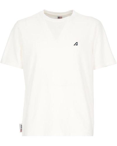 Autry Logo Embroidered Crewneck T-shirt - White