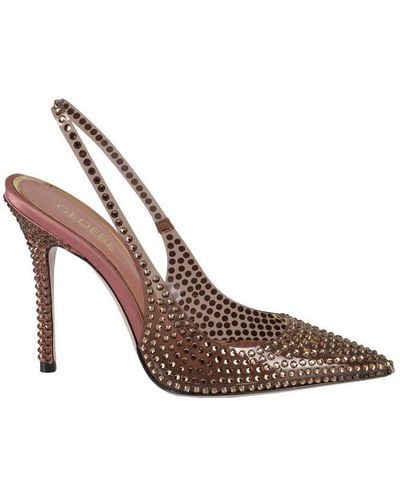 Gedebe Stella Embellished Slingback Court Shoes - Brown