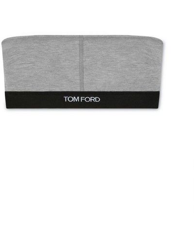 Tom Ford Logo Underband Bandeau Bra - Grey