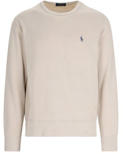 Polo Ralph Lauren Logo-embroidered Crewneck Sweatshirt - White