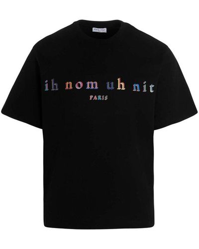 ih nom uh nit Logo Printed Crewneck T-shirt - Black