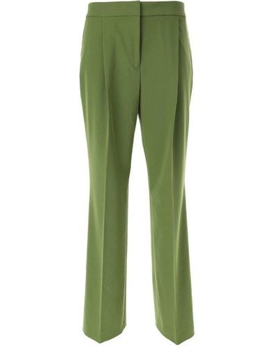 Karl Lagerfeld Pleated Straight Leg Trousers - Green