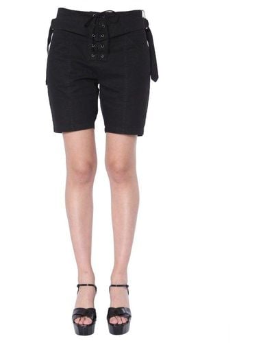 Saint Laurent Lace Front Shorts - Black