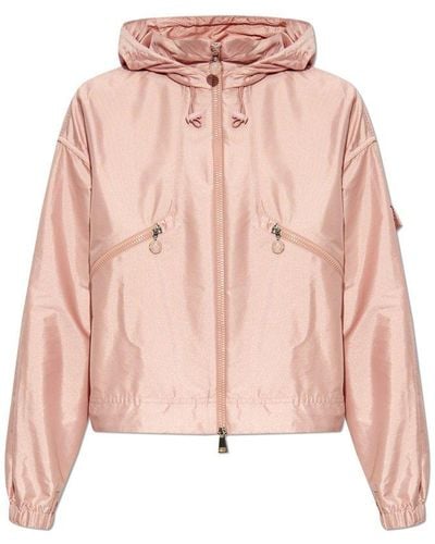 Moncler Hemar Zip-up Hooded Jacket - Pink