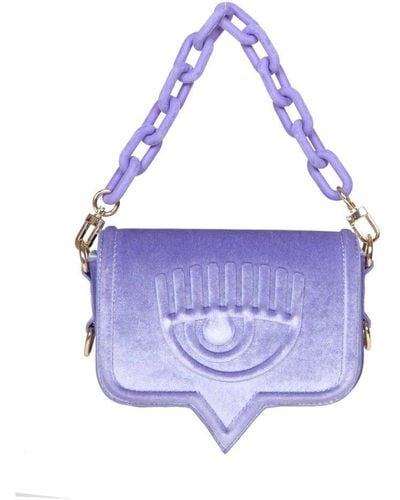 Chiara Ferragni Eyelike Chain-linked Clutch Bag - Purple