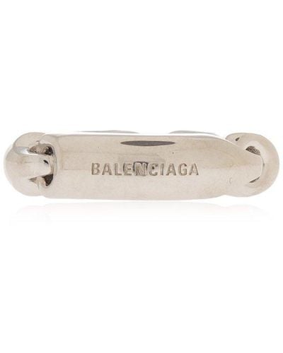 Balenciaga Logo Engraved Ring - Metallic